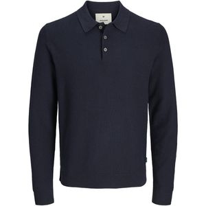 Jack & Jones - Sandri Knit Polo LS - Heren Trui - Grijs