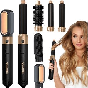 Aestra Hairwrap Pro - 5 Opzetstukken - Fohnborstel - 60.000RPM - Multistyler - 2025 Model - Airstyler - Krultang - Stijltang - Föhn - 1000W - Goud