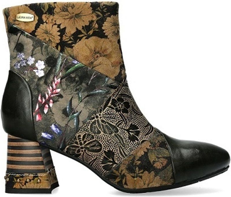 Laura Vita - Talao 01 - Enkellaarsje - Groen - Gebloemd Leer