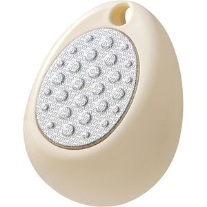 Eivormig voetvijltje - dubbelzijdige eeltverwijderaar en voetscrubber voor dode huidcellen, hielschraper, draagbaar roestvrijstalen pedicure-instrument voor gladde voeten, herbruikbaar en gemakkelijk mee te nemen (2 stuks, geel en wit)