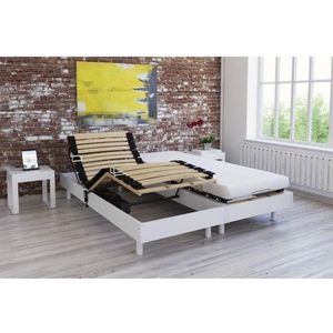 Matras relaxset + elektrische matrassen wit satijn decor 2x80x200 - Foam - 14 cm - Stevig - TALCA