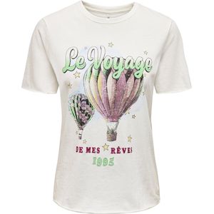 Only - Onllucy Life Reg Top Box Jrs - T-shirt - Cloud Dancer/Voyage