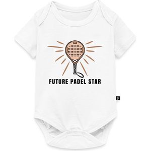 Padel Speler Met Racket Sportief Statement Baby Rompertje Met Korte Mouwen