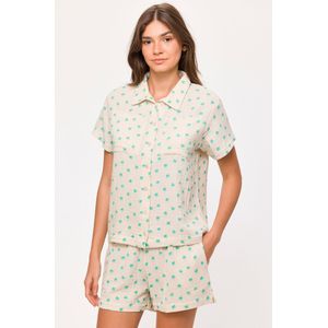 Woody Meisjes-Dames Pyjama palmbomen print - maat 128/8J