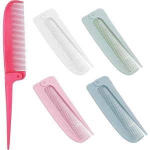 Brenzoos - 5-delige kammen set voor fijn haar - ratstaart kammen - haarstyling accessoires voor mannen en vrouwen