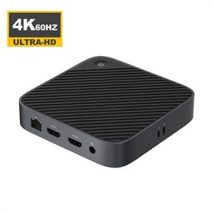 M-TECK - USB C Dual HDMI Docking Station - HDMI Splitter - 100W opladen van laptop - 3 x USB A - Ethernet Poorten - SD/MicroSD + Aansluiting voor Microfoon en speaker