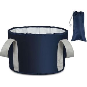 Voet Soaking Tub Opvouwbare Emmer met Handvat 47 Gallon/18 L Draagbare Waszak voor Vissen Reizen Kamperen Buitenshuis - Marineblauw bath bucket