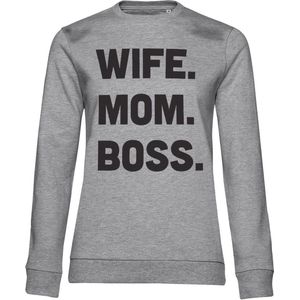 Hybris Damen Wife - Mom - Boss Girly Sweatshirt HeatherGrey-M