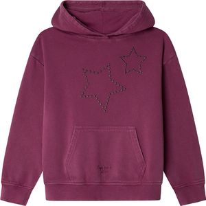 Pepe Jeans - Alicia - Sweatshirt - Paars - 8 Jaar - Lange Relaxte Hoodie