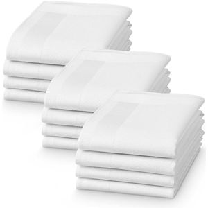 Boraboi® Set van 12 Stijlvolle Katoenen Zakdoeken voor Gehele Familie