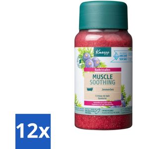 12 x Kneipp - Badzout - Muscle Soothing - Jeneverbes - Weldaad voor spieren - 600 g - Badzout - Spierpijn - Ontspanning - Wellness - Aromatherapie