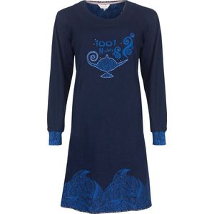 Tenderness Dames Nachthemd - Lange Mouwen - Donker Blauw - Maat S