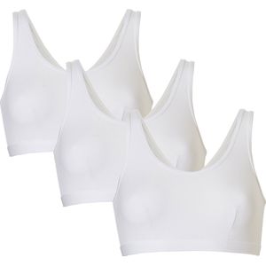 Cotonella Dames Bralette Bi-elastisch Katoen 3-Pack Wit - Maat XL