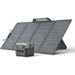 Draagbaar Laadstation met Zonnepaneel en AC-uitgangen voor Noodstroomvoorziening