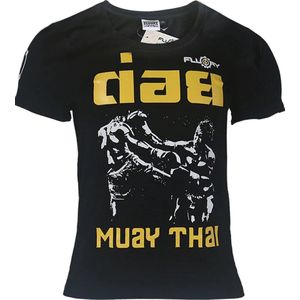 Fluory Fight Game Muay Thai Kickboks T-Shirt Zwart - XS