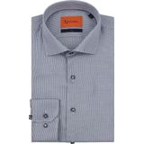 Suitable - Triangle - Overhemd - Donkerblauw - Slim-fit - 100% Katoen