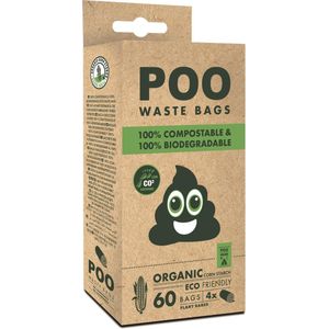 M-pets Hondenpoepzakjes Poo Dog Waste Composteerbaar 60 Stuks