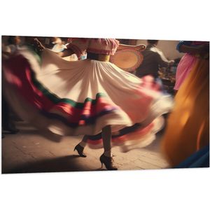 Vlag - Danseres - Jurk - Cultuur - Kleuren - 120x80 cm Foto op Polyester Vlag