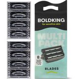 Boldking Scheermesjes Sensitive - Scheermes Man & Vrouw - Scheerset Gevoelige Huid - Heren & Dames - 8 Razor Blades Mannen