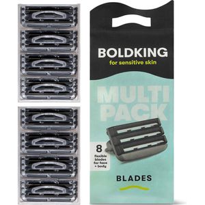 Boldking Scheermesjes Sensitive - Scheermes Man & Vrouw - Scheerset Gevoelige Huid - Heren & Dames - 8 Razor Blades Mannen
