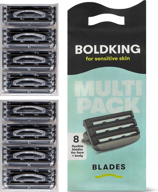 Boldking Scheermesjes Sensitive - Scheermes Man & Vrouw - Scheerset Gevoelige Huid - Heren & Dames - 8 Razor Blades Mannen