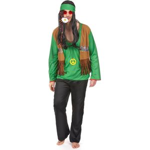 LUCIDA - Groen flower power hippie pak voor heren
