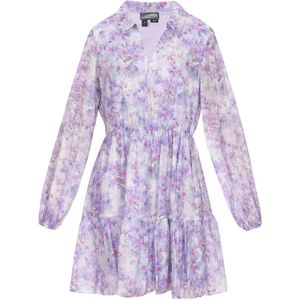 DreiMaster - Vintage Blousejurk - Lichtgrijs - Donkergroen - Lavendel - Pink