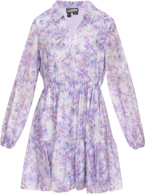 DreiMaster - Vintage Blousejurk - Lichtgrijs - Donkergroen - Lavendel - Pink