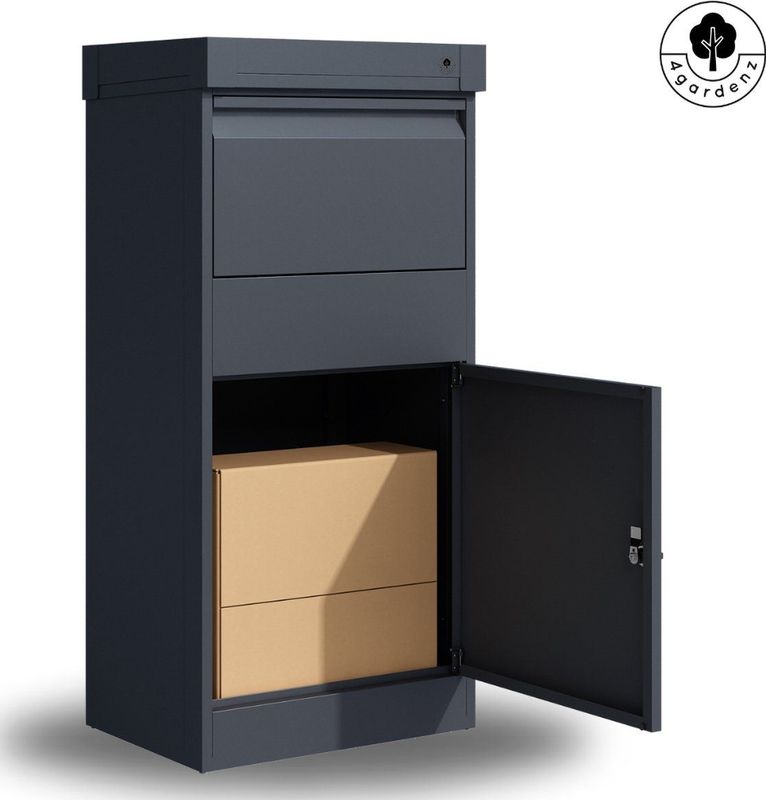 4gardenz® Pakketbrievenbus XL - Staande Brievenbus - Pakketbox - Anti Diefstal - Antraciet