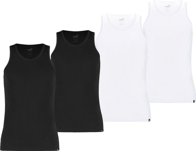 Puma - Onderhemd - Verpakking van 4 - Mouwloos - Zachte Single Jersey