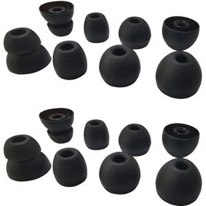 Silicone Earbuds Tips for Powerbeats Pro, Powerbeats 2 & 3 Replacement Earbuds 6 Pairs L/M/S Double Flange Rubber Powerbeats Ear Tips