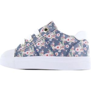 Sneakers | Meisjes | Blue Flower | Leer | Shoesme | Maat 21