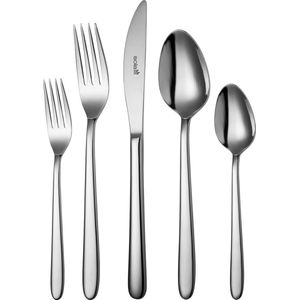 Sola Bestek Set Privilege - 100 Delig Bestekset 12 Persoons - Modern - Vaatwasserbestendig - Zilverwit Premium Edelstaal 18/10 RVS - Zilver