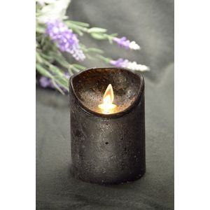 Candles by Milanne, 2.0 Vlamloze ledkaars uit echte kaarsen wax ZWART, hoogte 10 cm - BEKIJK VIDEO