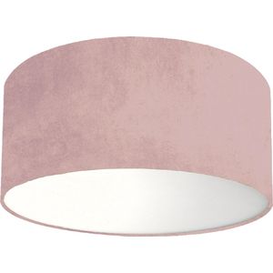 Plafondlamp velours roze - Kinderkamerdecoratie- Lamp voor aan het plafond - Diameter 35cm x 15cm hoog | E27 fitting maximaal 40 watt | Excl. Lichtbron