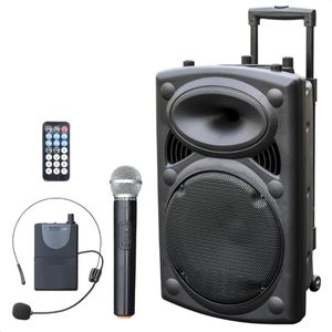 PORT12VHF BT Draagbare Luidspreker 12 700W MAX Met 2 Microfoons VHF Afstandsbediening en Beschermhoes Bluetooth USB SD 5 Tot 7u Autonomie Speaker Box
