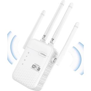 Net Booster, Netboost pro WiFi Extender 2024, Signaal versterker Repeater voor Thuis & Buiten, WiFi Range Extender 1200Mbps (8999sq.ft), WiFi 2.4&5GHz Dual Band WPS Draadloos Signaal Sterke Doordringbaarheid