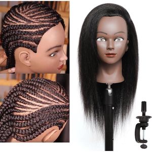 Trainingshoofd met 100% Echt Haar - Etalagepop voor Schoonheidsspecialisten en Cosmetica Studenten