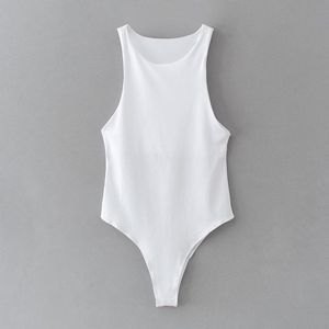 Wow Peach - Casual Bodysuit - Ronde Hals - Zomer - Comfort - Sexy - Stijlvol - Wit - Medium