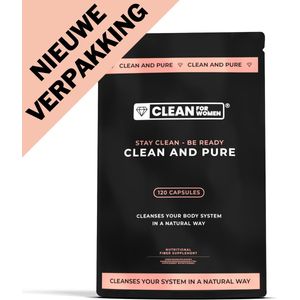 Clean & Pure for Women 120 capsules | Vezel supplement met Psyllium Husk | + 8 natuurlijke ingrediënten | 100% natuurlijke darmreiniging voor vrouwen