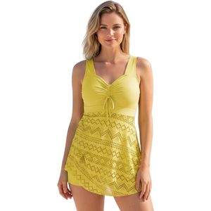 Zwembad Jurk Geel - Dames - Shirt - Zwemkleding - Bikini - Badpak