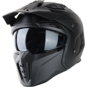 VINZ Kioto Streetfighter Helm / Jethelm / Scooterhelm / Motorhelm - Mat Zwart