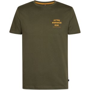 Petrol Industries - Heren Backprint T-shirt Powell - Groen - Maat S
