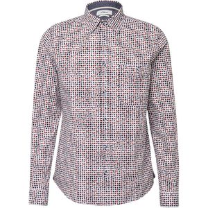s.Oliver - Overhemd - Wit Rood AOP - Lange Mouwen - Met Contrastdetails