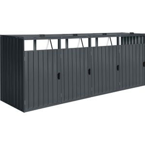 AXI Owen metalen Containerombouw Antraciet - Kliko ombouw voor 4 afvalcontainers – Max. 240L – Goede ventilatie