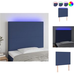 vidaXL Hoofdeind LED-blauw - 100x5x118/128 cm - Verstelbare hoogte - Bedonderdeel