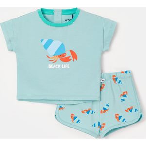 Woody Meisjes Pyjama Turquiose Blauw 9m