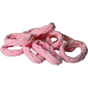 Hisa Haarelastiekjes Roze - 10-pack - Zachte Elastische Stof - Comfortabel voor Sport & Dagelijks Gebruik