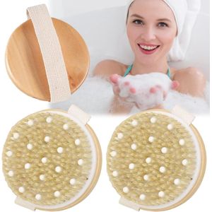 Massage Borstel - Natuurlijke Haren - Cellulite Borstel - Droog Borstel - Lichaam Exfoliator Borstel - Douche Borstel - Droog Mass Borstel - Peeling Borstel