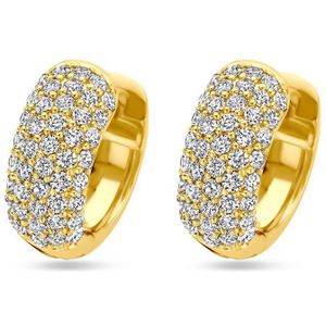 Zilver Verguld (Geel) Klapoorringen Zirkonia 15,5 Mm 1 Micron 2103795